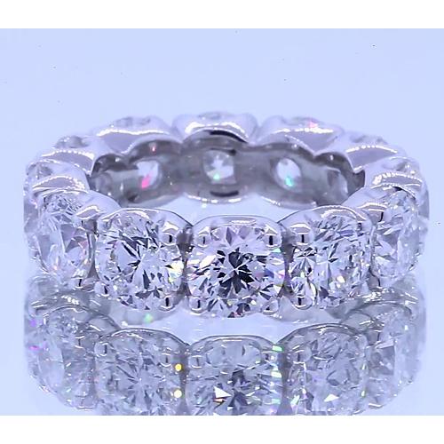 Bague Anniversaire Éternité Diamant Rond 6 Carats Or Blanc - HarryChadEnt.FR