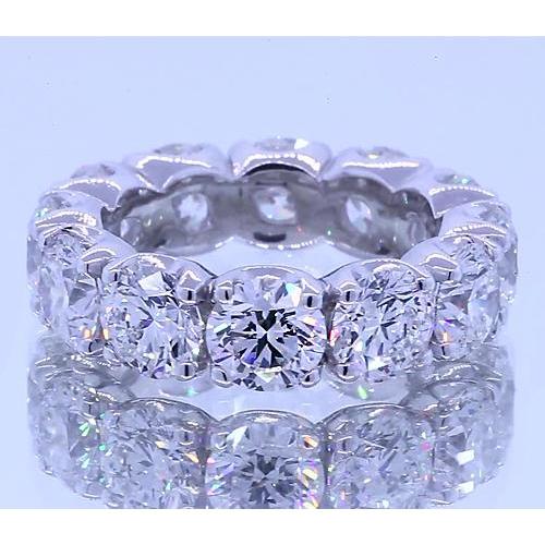 Bague Anniversaire Éternité Diamant Rond 6 Carats Or Blanc - HarryChadEnt.FR