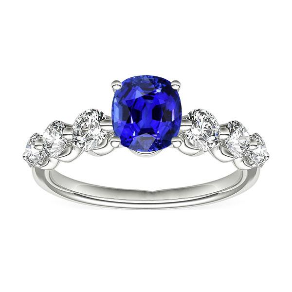 Bague Anniversaire Femme Diamant Rond & Saphir Gemme 2.50 Carats - HarryChadEnt.FR