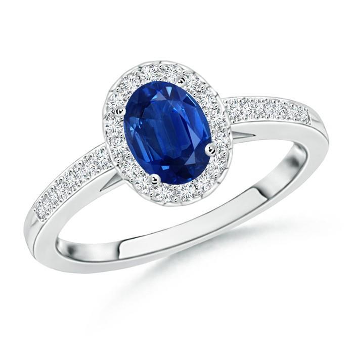 Bague Anniversaire Or Blanc 14K 2.11 Carats Saphir Et Diamants Neuf - HarryChadEnt.FR