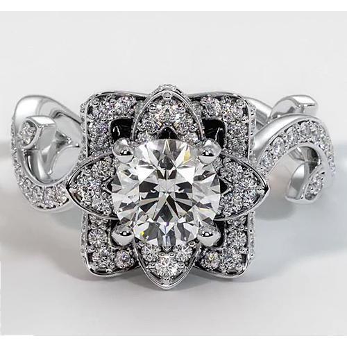 Bague Diamant Fleur De Lotus 2.50 Carats Sertissage 4 Griffes Or Blanc - HarryChadEnt.FR