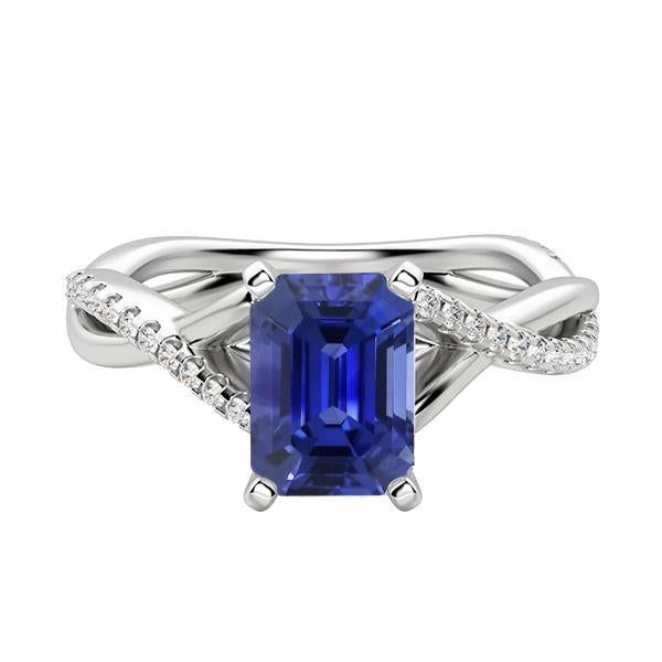 Bague Ceylan Saphir Gemme Emeraude Style Twisted 3.50 Carats - HarryChadEnt.FR
