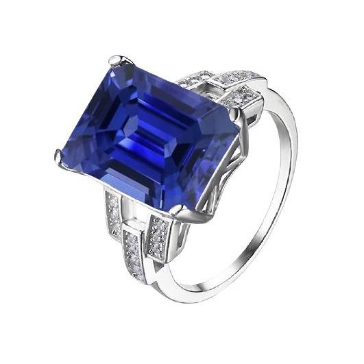 Bague Ceylan Saphir Pierres Précieuses Bijoux Émeraude Split Tige 4 Carats - HarryChadEnt.FR