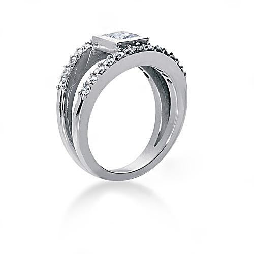 Bague de fiançailles en or blanc avec diamant naturel 1,02 carat - HarryChadEnt.FR