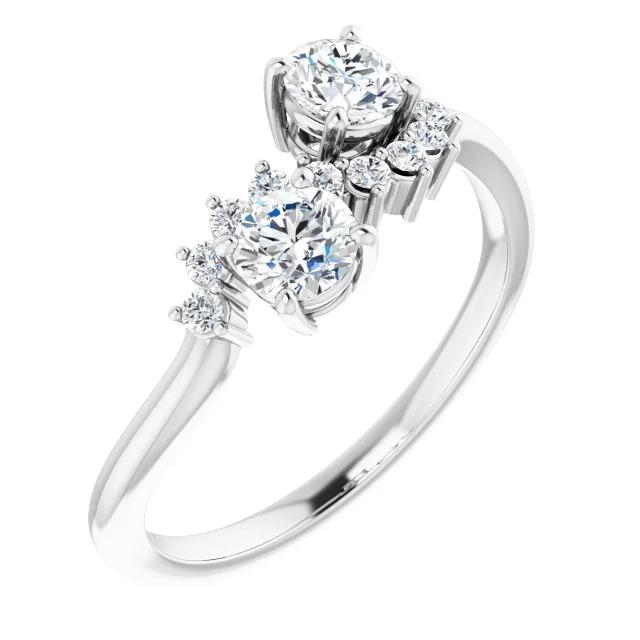 Bague de Fiançailles Diamant Rond 1.50 Carats Or Blanc 14K Bijoux - HarryChadEnt.FR