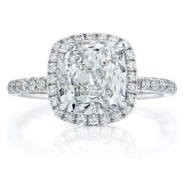 3.80 Carats Bague de Fiançailles Diamant Halo Or Blanc 14K - HarryChadEnt.FR