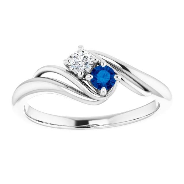 Bague Deux Pierres 0.50 Carats Saphir Ceylan Et Bijoux Diamant - HarryChadEnt.FR