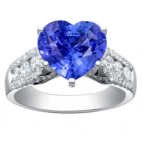 Bague Diamant Forme Coeur Saphir Bleu Clair Bijoux 5.50 Carats - HarryChadEnt.FR