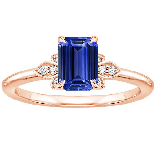 Bague Emeraude Or Rose 14K Saphir Ceylan & Diamant 3.50 Carats - HarryChadEnt.FR