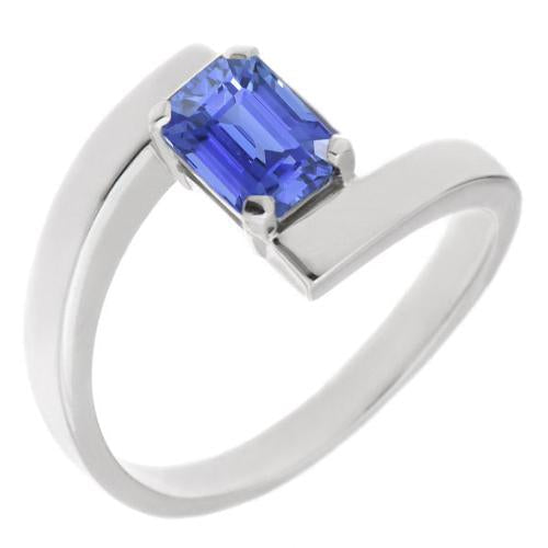 Bague Émeraude Solitaire Ceylan Saphir Tension Style 1.50 Carats - HarryChadEnt.FR