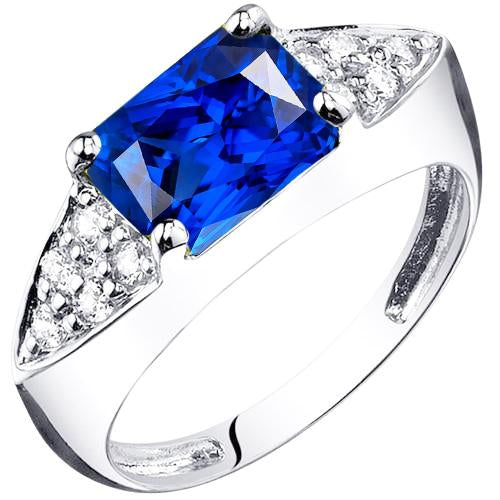 Bague Fantaisie Femme Or Diamant Anniversaire Bleu Saphir 3.50 Carats - HarryChadEnt.FR
