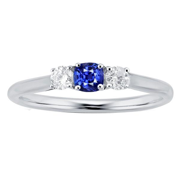 Bague Or Coussin Trois Pierres 1.25 Carats Diamant Rond Bijoux - HarryChadEnt.FR