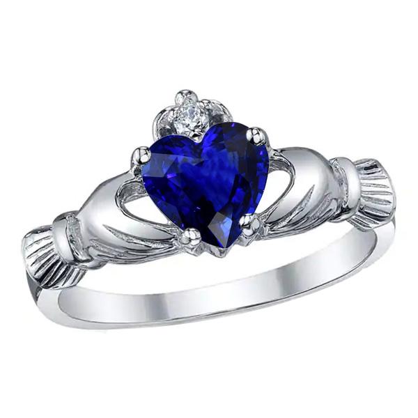 Bague Or Pierres Précieuses Coeur Saphir Ceylan 2.25 Carats Bijoux Diamant - HarryChadEnt.FR
