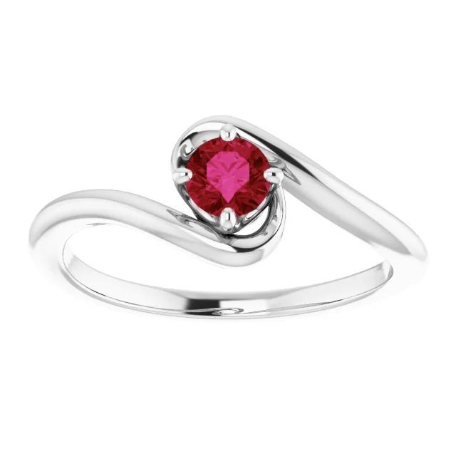 Bague Pierre Rubis Solitaire 1 Carat Or Blanc 14K - HarryChadEnt.FR