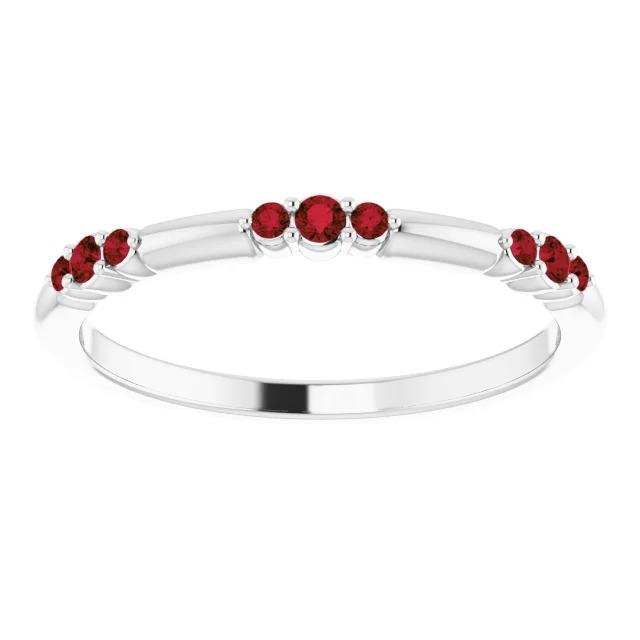 Bague Promesse Rubis Rouge Rond 1.80 Carats Or Blanc 14K - HarryChadEnt.FR