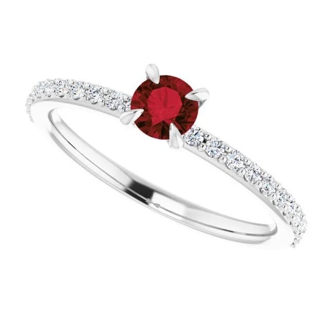 Bague Rubis Rond Et Diamants 0.95 Carat - HarryChadEnt.FR