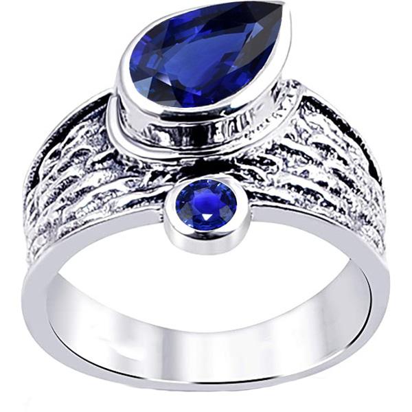 Bague Saphir Ceylan Pierres Précieuses Style Antique 2.75 Carats Bijoux Femme - HarryChadEnt.FR