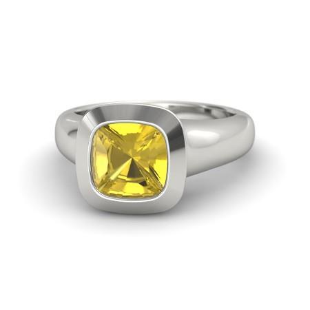 Bague Saphir Jaune Solitaire 2 Carats Bijoux Or - HarryChadEnt.FR
