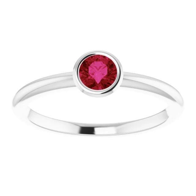 Bague Solitaire 0.75 Carats Rubis Birman Bijoux Dames Neuf - HarryChadEnt.FR