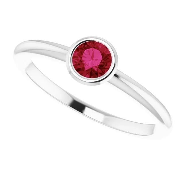 Bague Solitaire 0.75 Carats Rubis Birman Bijoux Dames Neuf - HarryChadEnt.FR
