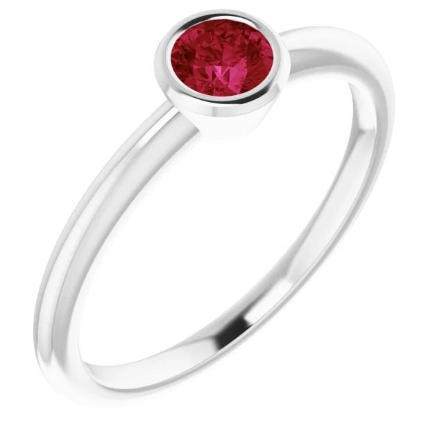 Bague Solitaire 0.75 Carats Rubis Birman Bijoux Dames Neuf - HarryChadEnt.FR
