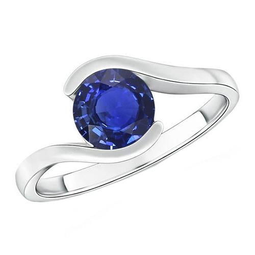 Bague Solitaire 2 Carats Ceylan Saphir Tension Style Bijoux Or - HarryChadEnt.FR