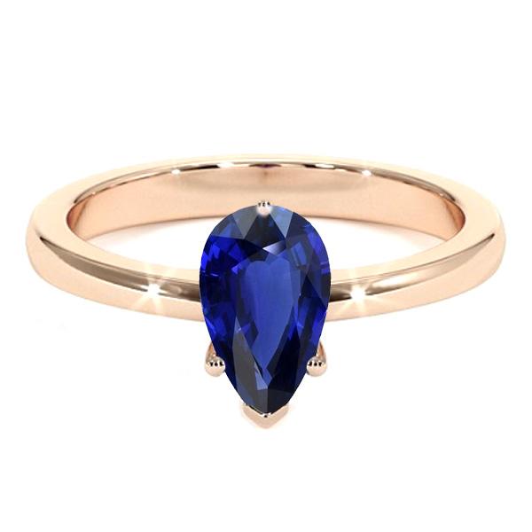 Bague Solitaire Anniversaire Poire Ceylan Saphir 2 Carats Sertie De Griffes - HarryChadEnt.FR
