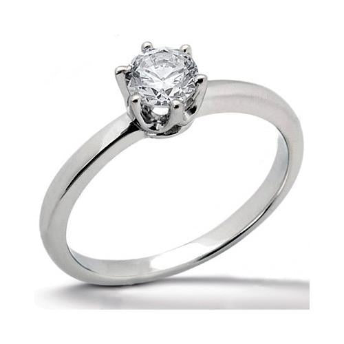 Bague Solitaire Diamant Rond 1 Carat Or Blanc - HarryChadEnt.FR