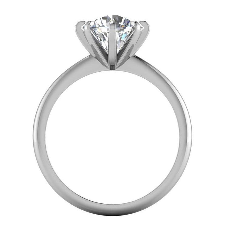 Bague Solitaire Diamant ancienne mine Cut 2 Carats Classique Or Blanc 14K - HarryChadEnt.FR