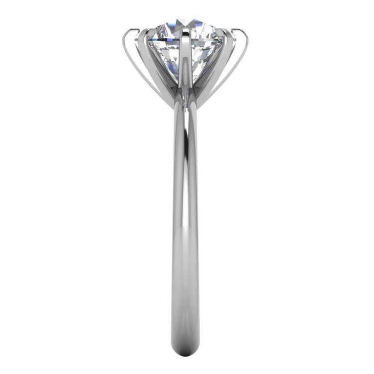 Bague Solitaire Diamant ancienne mine Cut 2 Carats Classique Or Blanc 14K - HarryChadEnt.FR