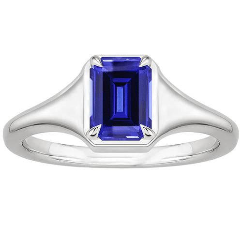 Bague Solitaire Emeraude Saphir Sri Lankais 3 Carats - HarryChadEnt.FR