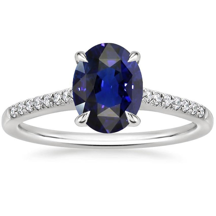 Bague Solitaire Femme Avec Accents Saphir Sri Lankais 3.50 Carats - HarryChadEnt.FR
