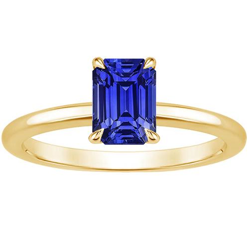Bague Solitaire Or Jaune Emeraude Saphir Sri Lankais 3 Carats - HarryChadEnt.FR