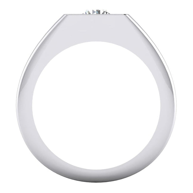 Bague Solitaire Pour Hommes à 1 Carats De Diamants 14K Or Blanc F VS1