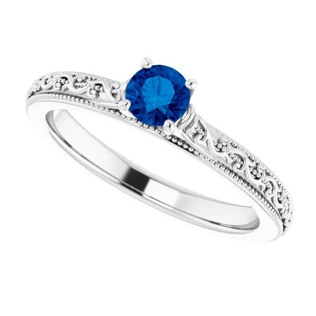 Bague Solitaire Saphir 0.75 Carats Bijoux Bleu Ceylan - HarryChadEnt.FR