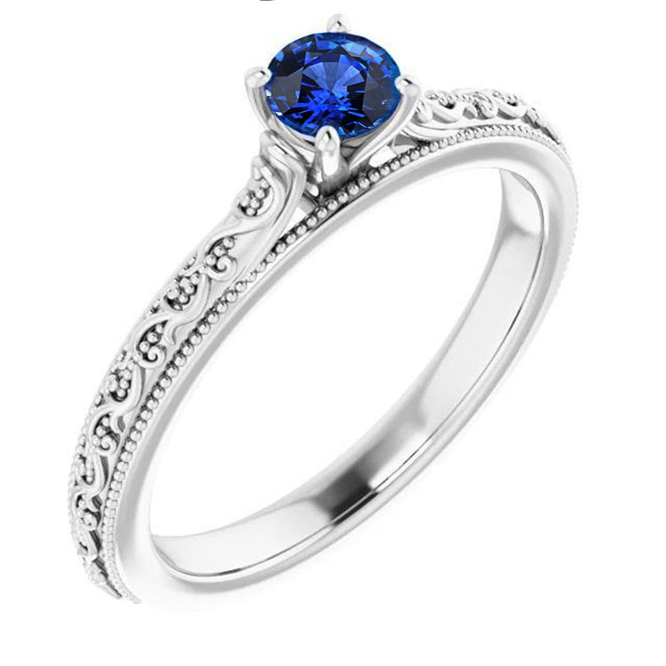 Bague Solitaire Saphir 0.75 Carats Bijoux Bleu Ceylan - HarryChadEnt.FR