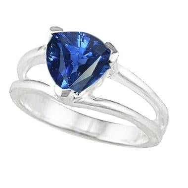 Bague Solitaire Split Shank Trillion Sri Lankan Saphir 1 Carat - HarryChadEnt.FR