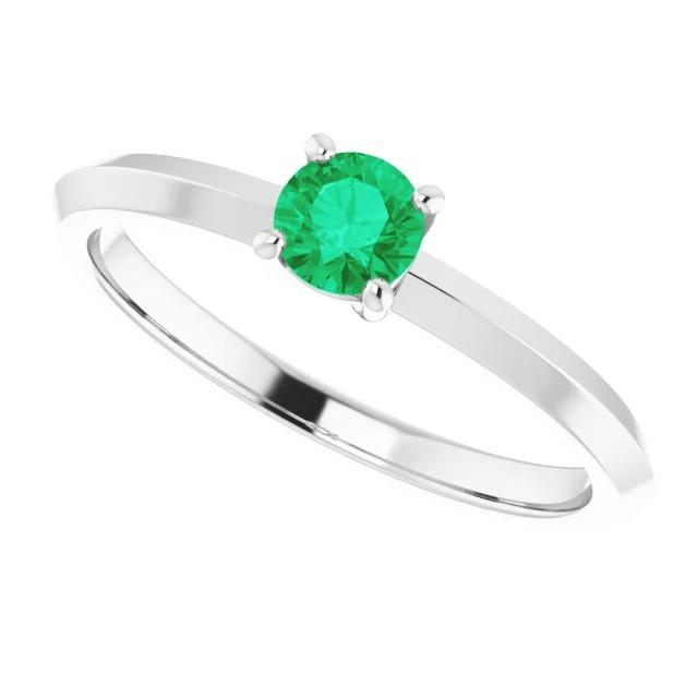 Bague Solitaire Vert Emeraude 1.25 Carats Femme Bijoux - HarryChadEnt.FR