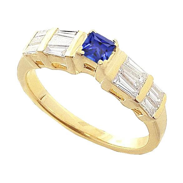 Bague Sri Lanka Saphir Bleu 2.51 Carat Or Jaune 14K - HarryChadEnt.FR