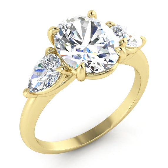 Bague Trois Pierres Bijoux Pour Femme en Or Jaune