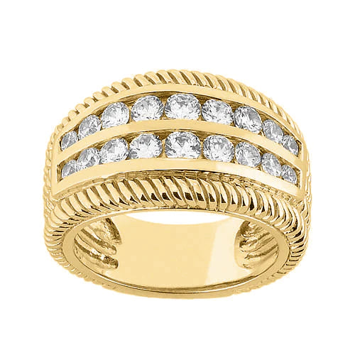Bague anniversaire main droite diamant rond 2.50 carats
