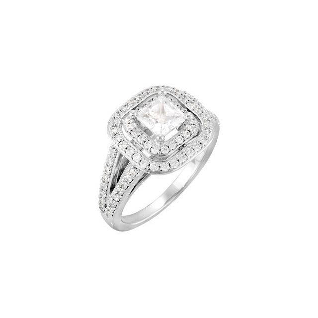 Bague d'anniversaire de mariage avec halo de diamants de 2.33 ct au centre - HarryChadEnt.FR