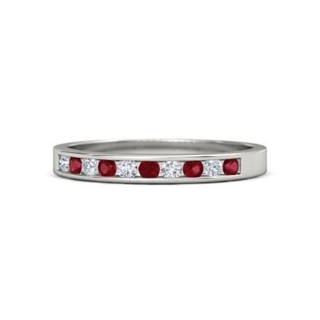 Bague d'anniversaire de mariage diamant rubis 1 carat - HarryChadEnt.FR