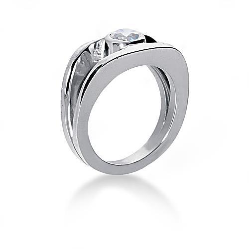 Bague d'anniversaire diamant solitaire 1.50 carats tige fendue - HarryChadEnt.FR