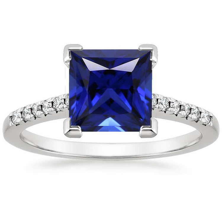 Bague de Fiançailles Princesse Ceylan Saphir et Diamant 5.25 Carat - HarryChadEnt.FR