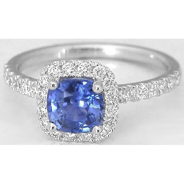 Bague de Fiançailles Saphir Bleu