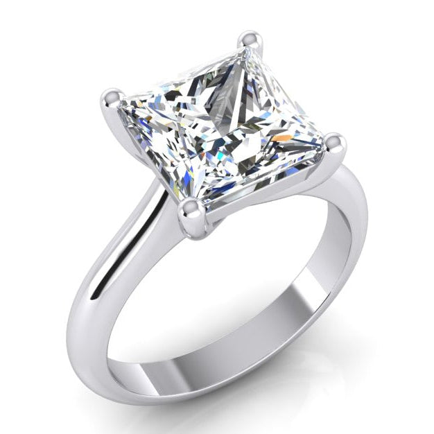 Bague de Fiançailles Solitaire Taille Princesse 2.50 Carats