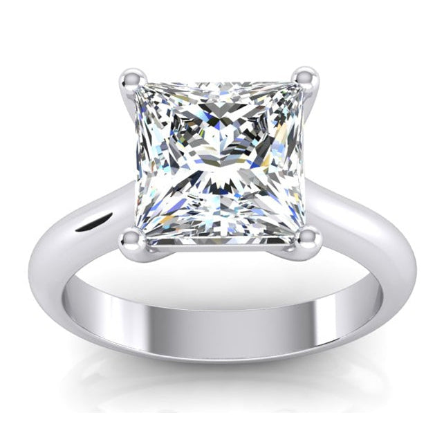 Bague de Fiançailles Solitaire Taille Princesse 2.50 Carats