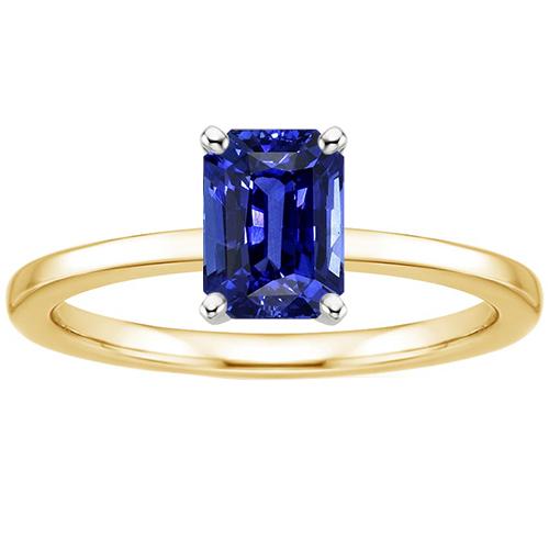 Bague de Fiançailles Solitaire Radiant Ceylan Saphir 4 Carats - HarryChadEnt.FR