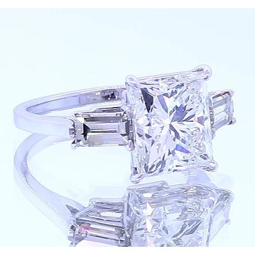 Bague de fiançailles 3 pierres diamant taille princesse bijoux 3 carats - HarryChadEnt.FR